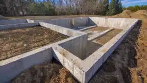 fondation étape 7 de l'autoconstruction préfabriquée