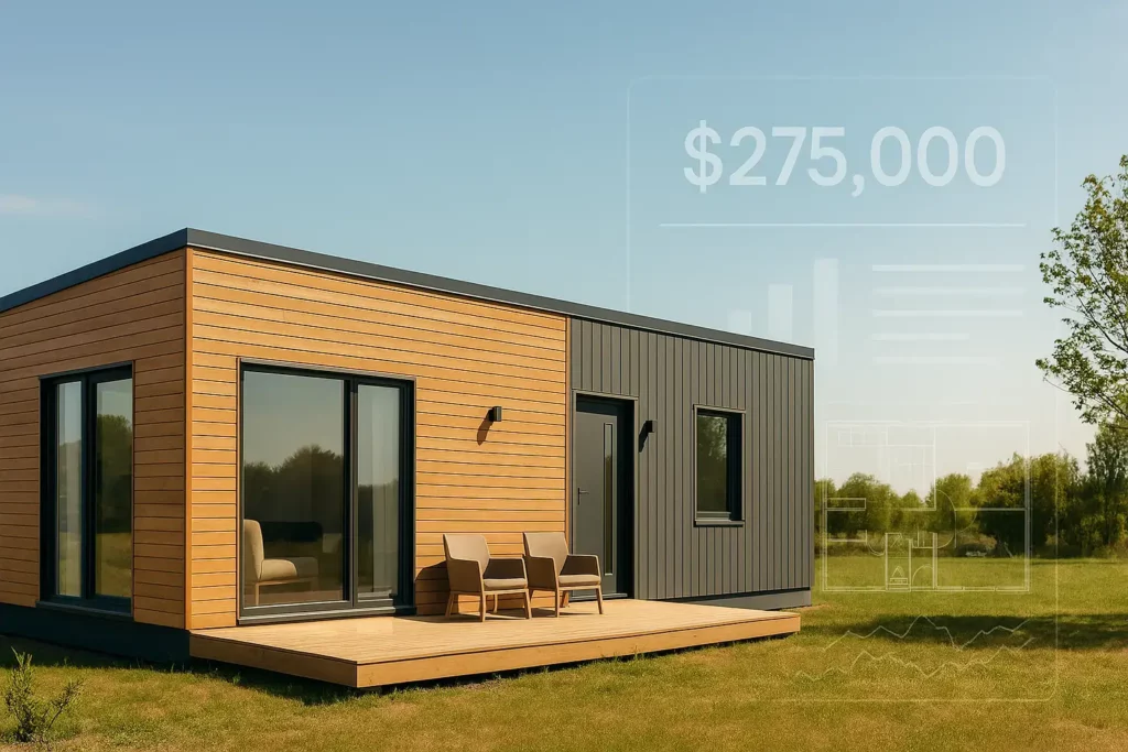 Maison préfabriquée moderne illustrant le coût d’une maison préfabriquée au Québec